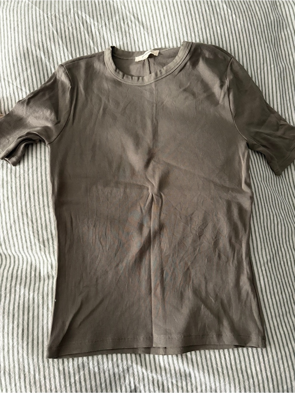 Madewell Small Ribbed Taupe Tee Tshirt